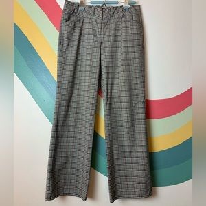 Anthropologie Elevenses Plaid Pants Dark Academia Dark Green Size 6